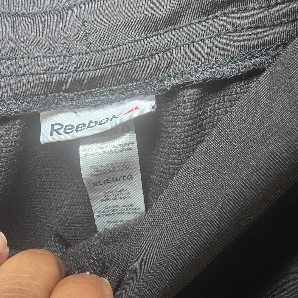Reebok Mens Black Reflective Performance Jogger Pants Athletic Trousers XL